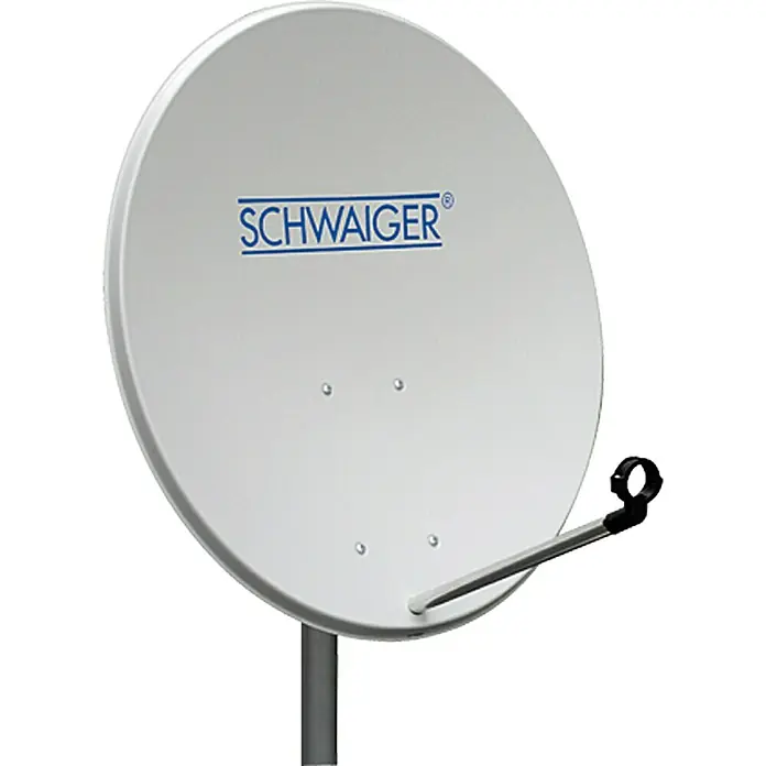 Schwaiger Satellitenschüssel SPI992 011 - Stahl, Durchmesser Spiegelfläche: 80 cm, Hellgrau - Vorderansicht
