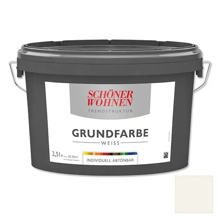 SCHÖNER WOHNEN-Farbe Trendstruktur Grundfarbe Trendstruktur - Weiß, Stumpfmatt, 2,5 l, Konservierungsmittelfrei