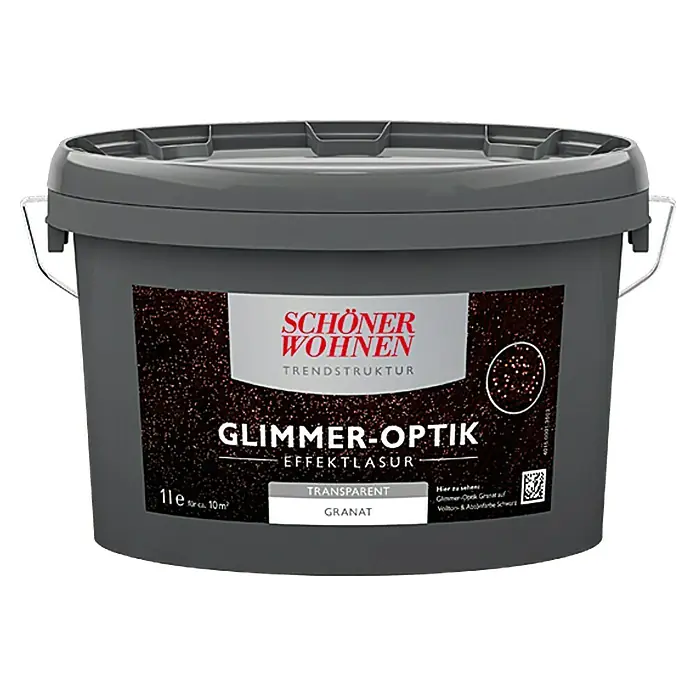 SCHÖNER WOHNEN-Farbe Trendstruktur Effektlasur Trendstruktur - Glimmer-Optik, Granat, 1 l, Transparent - Vorderansicht
