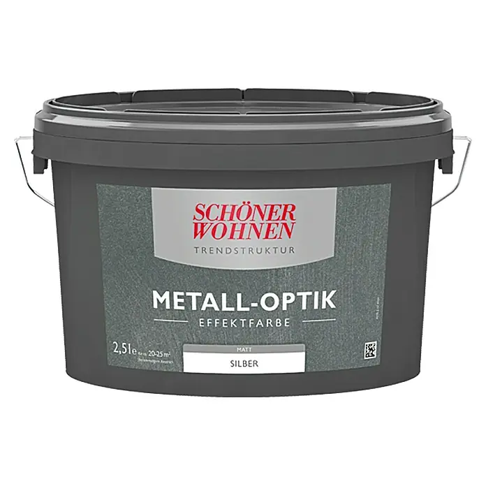 SCHÖNER WOHNEN-Farbe Trendstruktur Effektfarbe Trendstruktur - Metalloptik, Silber, 2,5 l, Matt - Vorderansicht