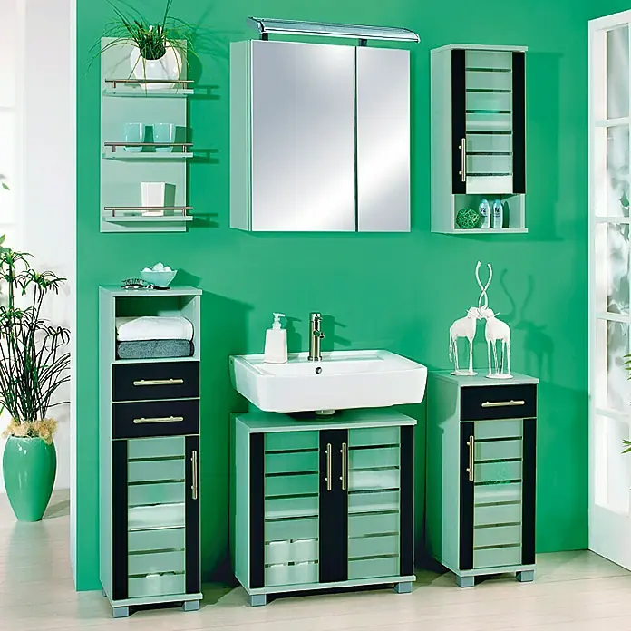 Schildmeyer Niko Regal - 30 x 17,5 x 70 cm, Silber/Anthrazit