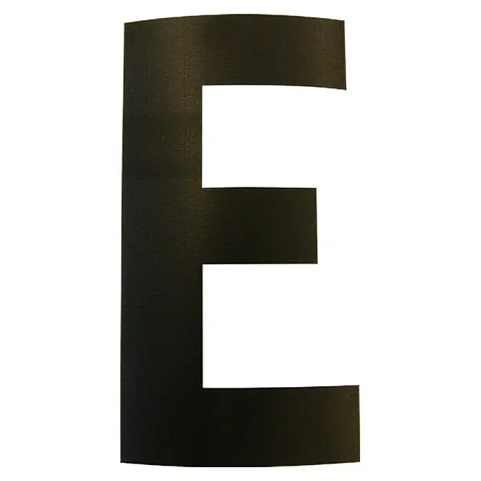 Folienzeichen - Buchstabe E, 10 cm, PVC, Schwarz - Ansicht von oben