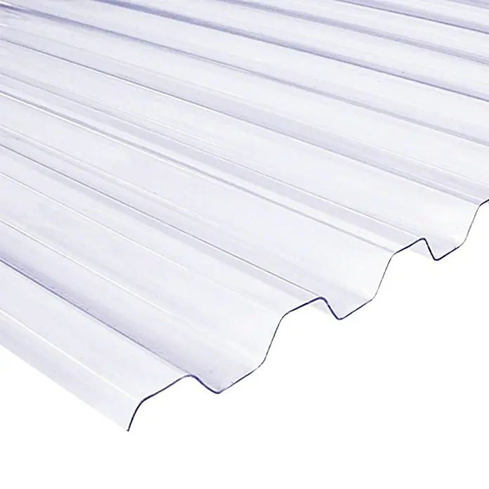 Valovita ploča - 2.000 x 900 x 0,7 mm, Plastika, Prozirno, Glatko, Profil: 76/18 mm, Trapez