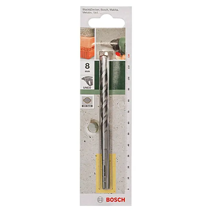Bosch Svrdlo za beton SDS-Quick - Promjer: 8 mm, Duljina: 120 mm - Pogled sprijeda