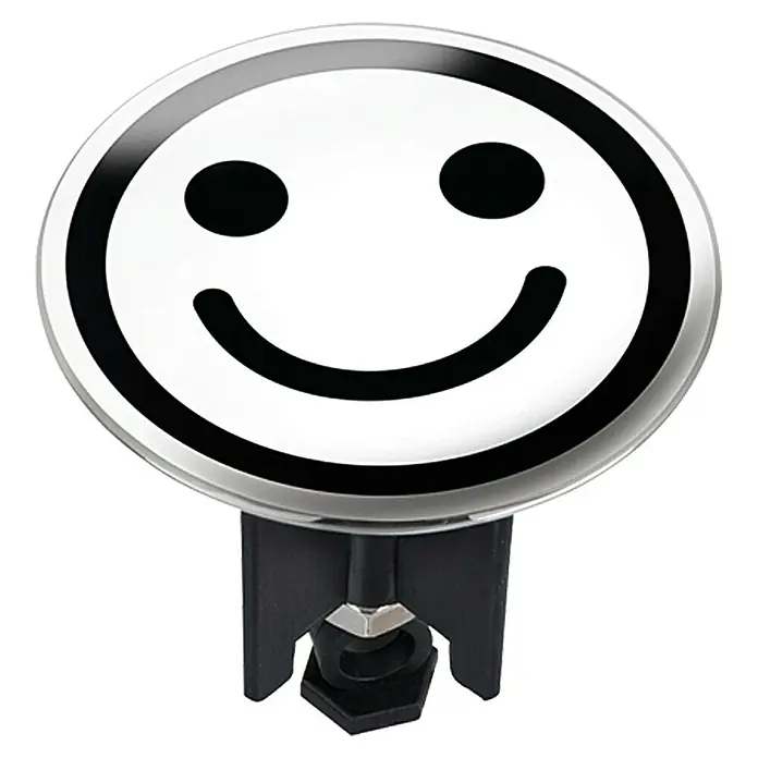 Wenko Čep za odvodni ventil za umivaonik Pluggy XL Smile - Lacher White, Promjer: 6,2 cm - Pogled sprijeda