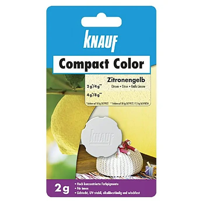 Knauf Putz-Abtönfarbe Compact Color - Zitrone, 2 g - Vorderansicht