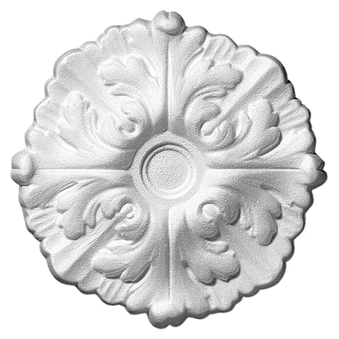 Decosa Rosette Daphne - 22 cm, Polystyrol-Hartschaum, Weiß - Vorderansicht