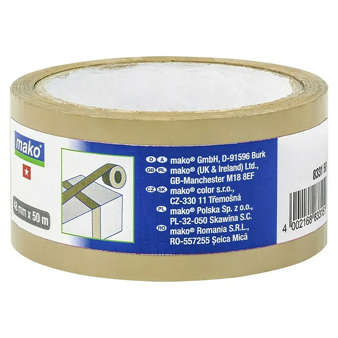 Packband - Braun, 50 m x 48 mm - Vorderansicht
