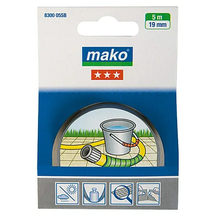 Mako Super-Kraftband - Grau, 5 m x 19 mm - Vorderansicht