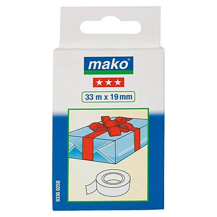 Mako Klebefilm - 1 Rolle, 33 m x 19 mm, Glasklar - Vorderansicht