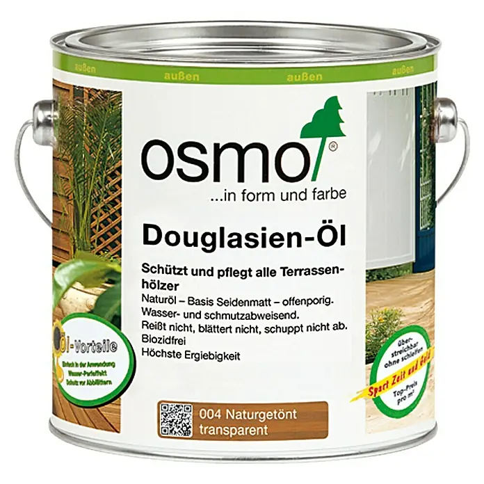 Osmo Douglasien-Öl Seidenmatt 004 - 2,5 l, Seidenmatt, Natürliche pflanzliche Öle und Wachse - Vorderansicht