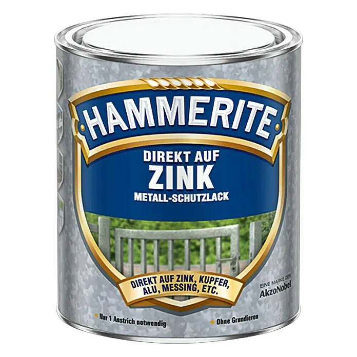 Hammerite Metall-Schutzlack Direkt auf Zink - Schwarz, 750 ml, Glänzend, Lösemittelhaltig