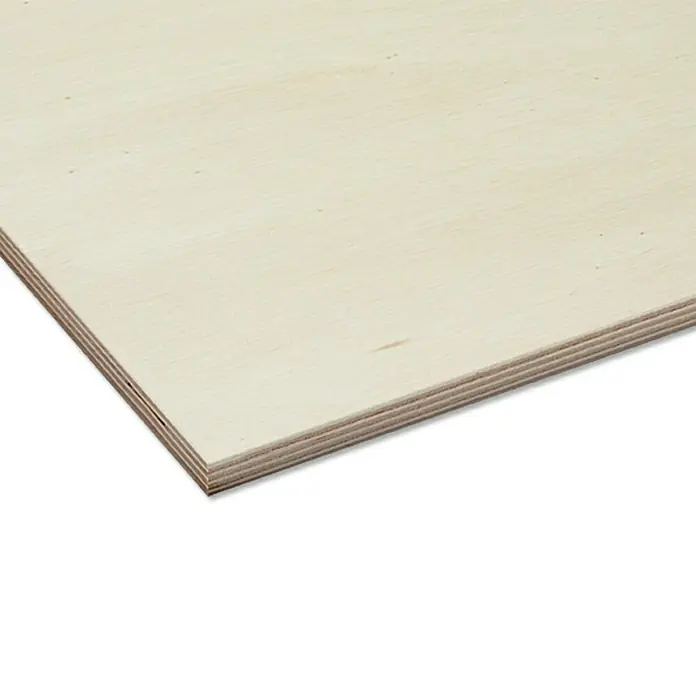 Sperrholzplatte Fixmaß - Pappel, 600 x 600 x 8 mm - Rechte Seitenansicht