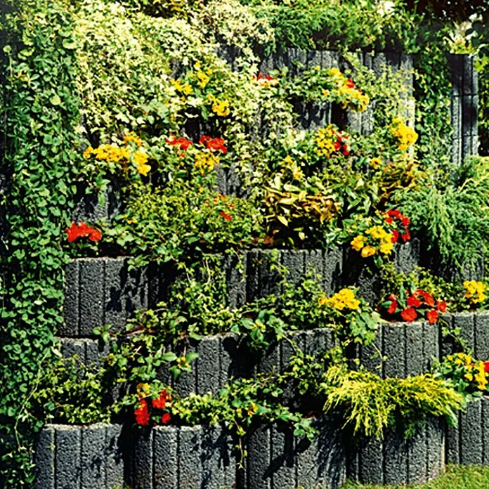 EHL Pflanzstein Stützflor - Anthrazit, 35 x 28 x 20 cm, Beton - Linke Seitenansicht