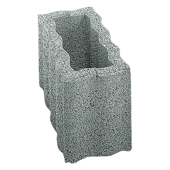 Pflanzstein Rasterstein - Grau, 40 x 20 x 25 cm, Beton