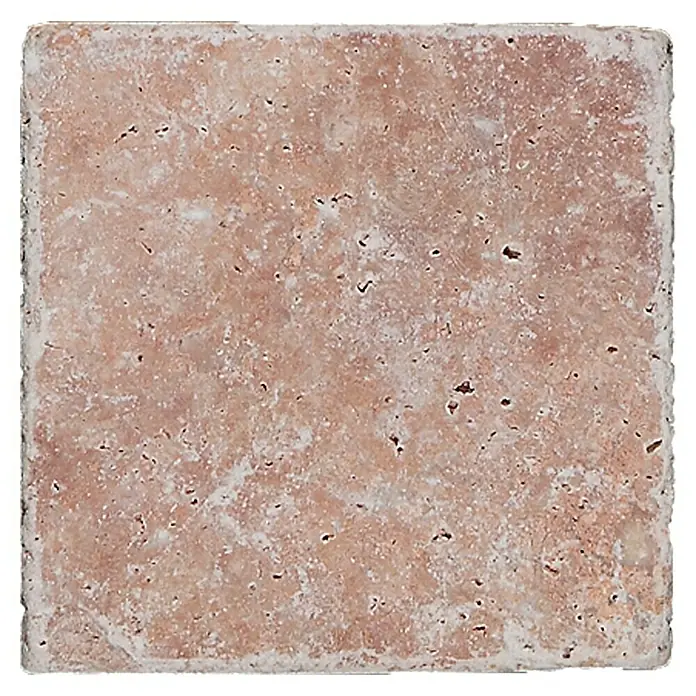 Antikmarmor Travertino - 10 x 10 cm, Rot, Matt - Ansicht von oben
