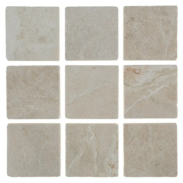 Antikmarmor Botticino Marble - 10 x 10 cm, Beige, Matt - Ansicht von oben