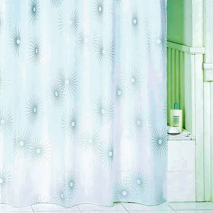 Venus Tekstilna zavjesa za kadu - 180 x 200 cm, Srebrne boje, Bijele boje