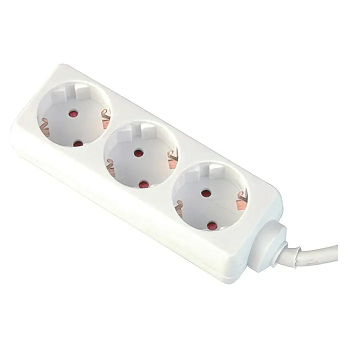 Steckdosenleiste - Anzahl Steckdosen Schuko: 3 Stk., Weiß, 3 m, 3.500 W