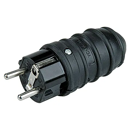 UniTEC  Gummi-Schutzkontakt-Stecker