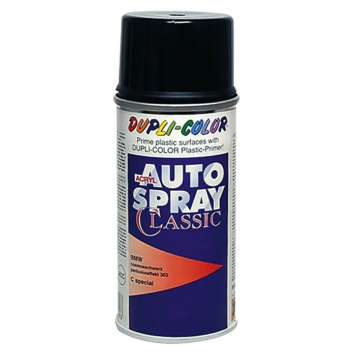 Dupli-Color Acryl-Autospray Classic - BMW, Cosmosschwarz Perlcoloreffekt, 150 ml - Vorderansicht