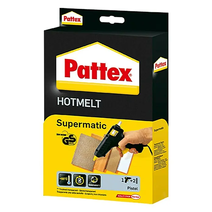 Pattex Heißklebepistole Hot Supermatic - Aufheizzeit: 7 min - 10 min - Vorderansicht