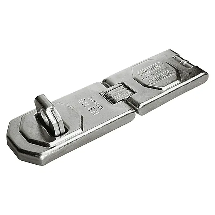 Abus Gelenk-Überfalle 110 - Maße Überfalle: 155 x 45 mm, Durchmesser Öse: 12,2 mm, Stahl - Vorderansicht