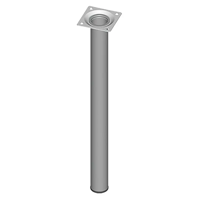 Element System Postolje za namještaj - Ø x D: 30 x 400 mm, Nosivost: 50 kg, Bijelo-aluminij - Pogled sprijeda