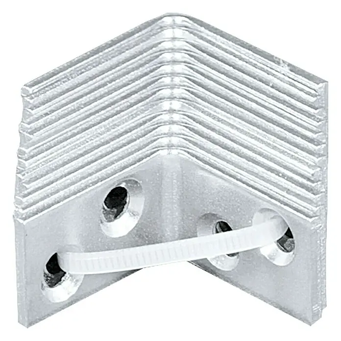 Stuhlwinkel - L x B x H: 23 x 23 x 13,5 mm, 12 Stk., Stahl, Verzinkt - Vorderansicht