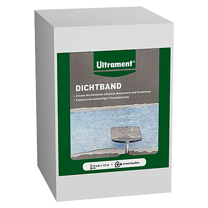 Ultrament Dichtingsband - 12 m, Fleece gecoat aan beide zijden - Zijaanzicht links