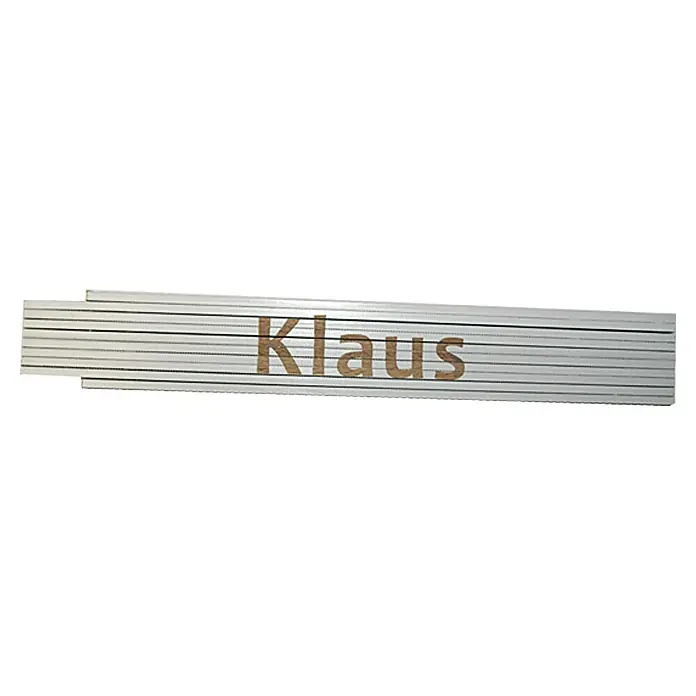 Zollstock - Aufdruck: Klaus, 2 m - Ansicht von oben