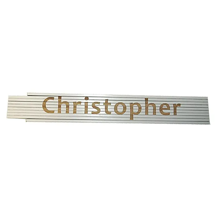 Zollstock - Aufdruck: Christopher, 2 m - Ansicht von oben