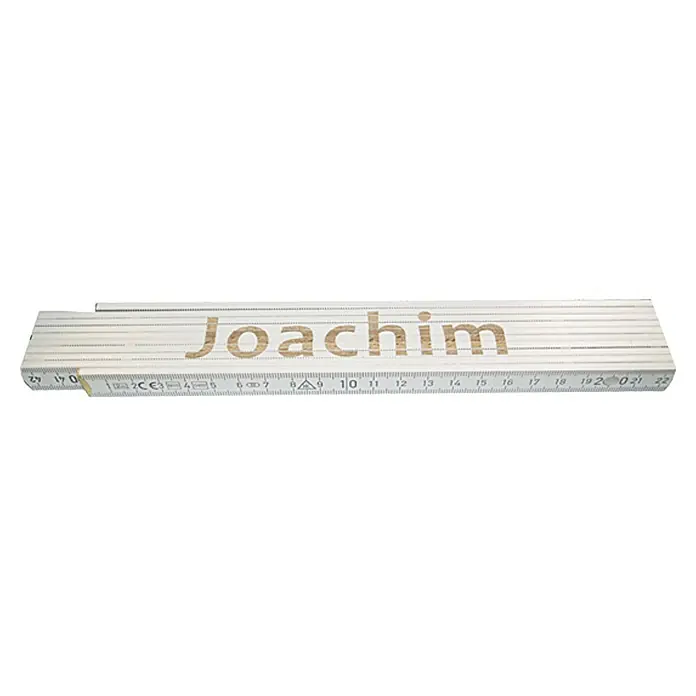 Zollstock - Aufdruck: Joachim, 2 m - Ansicht von oben