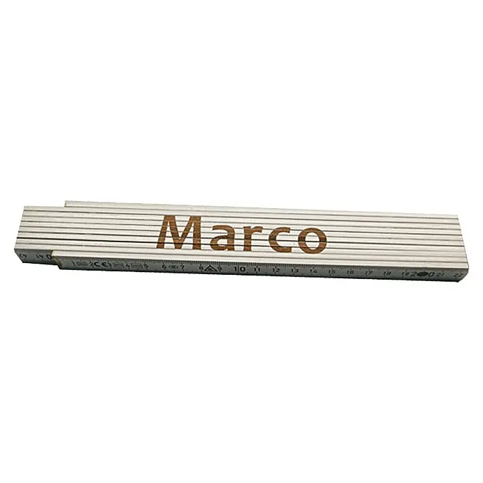 Zollstock - Aufdruck: Marco, 2 m - Ansicht von oben
