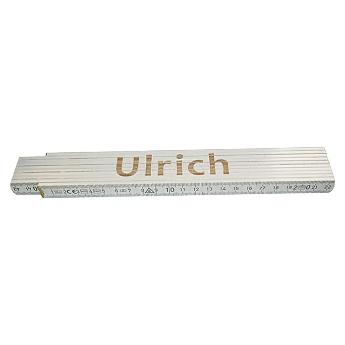 Zollstock - Aufdruck: Ulrich, 2 m - Ansicht von oben