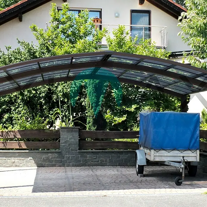 Ximax Carport Portoforte M 60 - 4,9 x 5,4 m, Einfahrtshöhe: Max. 2,2 m, Mattbraun, Schneelast: 75 kg/m²