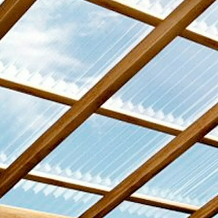 Wellplatte Marlon CS Longlife - 2.000 x 1.140 x 0,8 mm, Polycarbonat, Transparent, Glatt, 76/18 mm, Rund - Vorderansicht