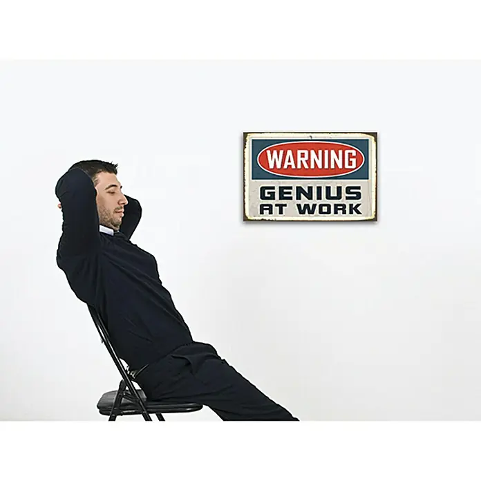 Blechschild - Antik/Vintage/Retro, 45 x 30 cm, Genius at work - Stimmungsaufnahme