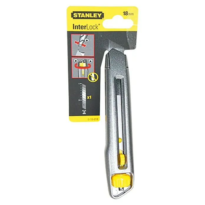 Stanley Cuttermesser InterLock - Klingenbreite: 18 mm, Abbrechklinge - Vorderansicht