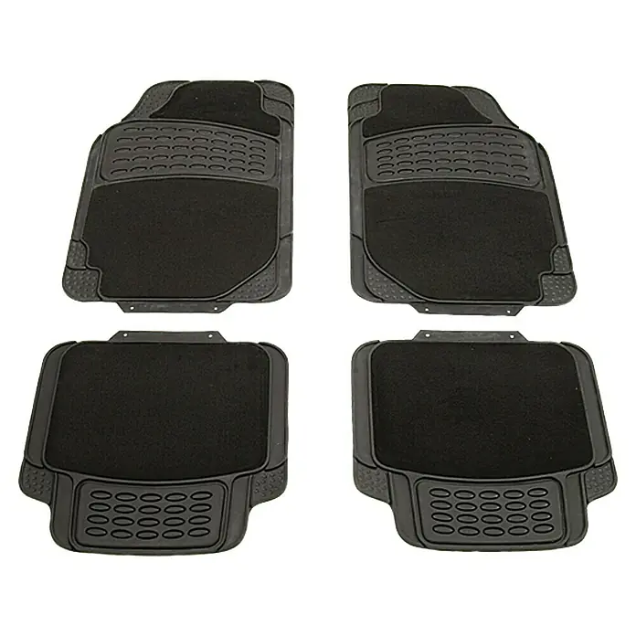 UniTEC Kfz-Teppichmatten-Set Deluxe - 4 -tlg., Schwarz, Geeignet für: Alle Wagentypen