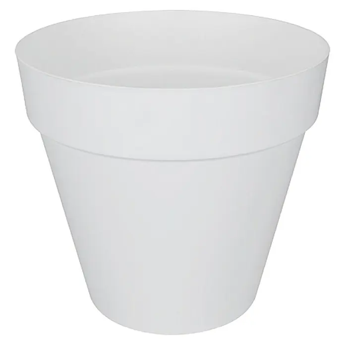 Elho Loft Urban Tegla za cvijeće - Vanjska dimenzija (ø x V): 49 x 45 cm, Plastika, Bijele boje - Pogled sprijeda