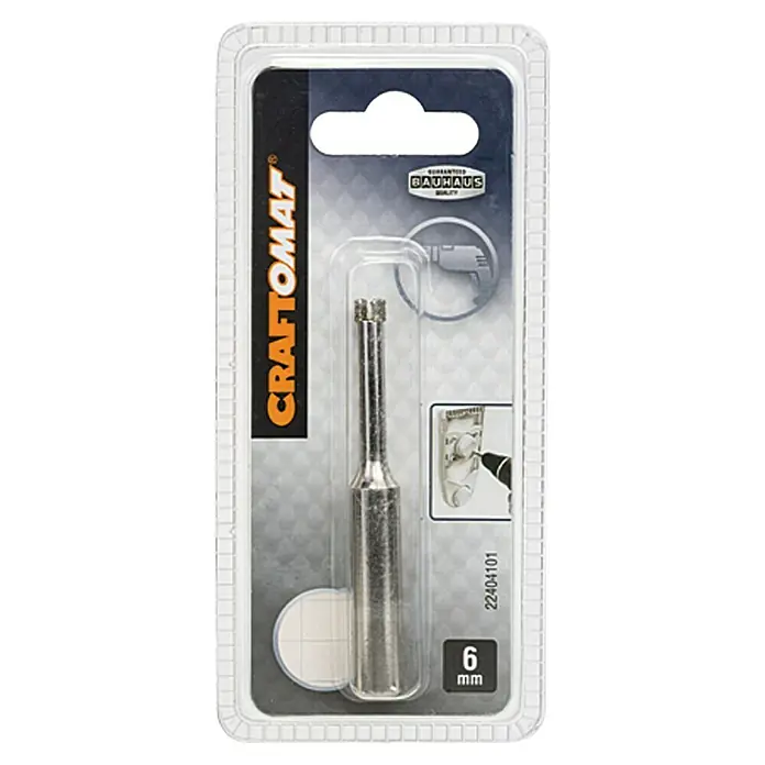 Craftomat Dijamantno svrdlo za mokro bušenje Keramik - 6 mm, Promjer brtve: 10 mm - Pogled sprijeda