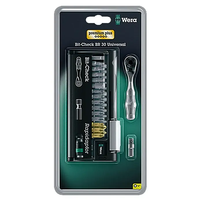 Wera Premium Plus Bit- & Ratschen-Set Bit Check BR 30 - 31 -tlg.