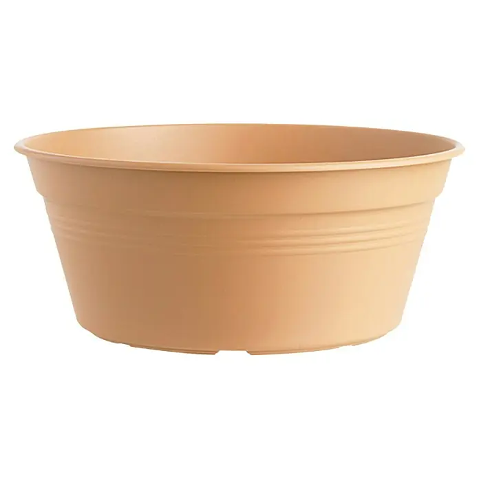Elho Green Basics Okrugla tegla za cvijeće - Vanjska dimenzija (ø x V): 33 x 14 cm, Plastika, Terakota