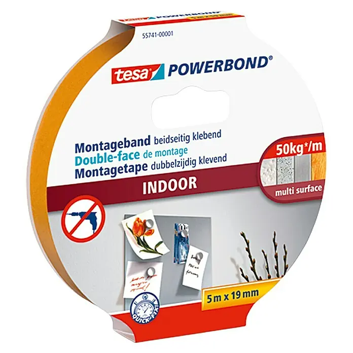 Tesa Powerbond Montageband Indoor - 5 m x 19 mm