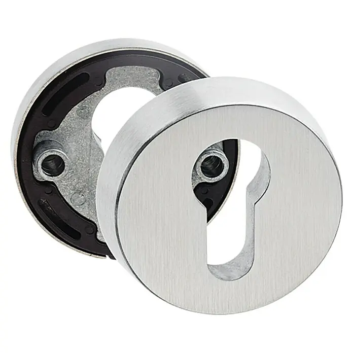 Schutzbeschlag - Hauseingangstür, Türstärke: 35 mm - 45 mm, Aluminium, Profilzylinder PZ, Farbe: Stahlgrau - Vorderansicht