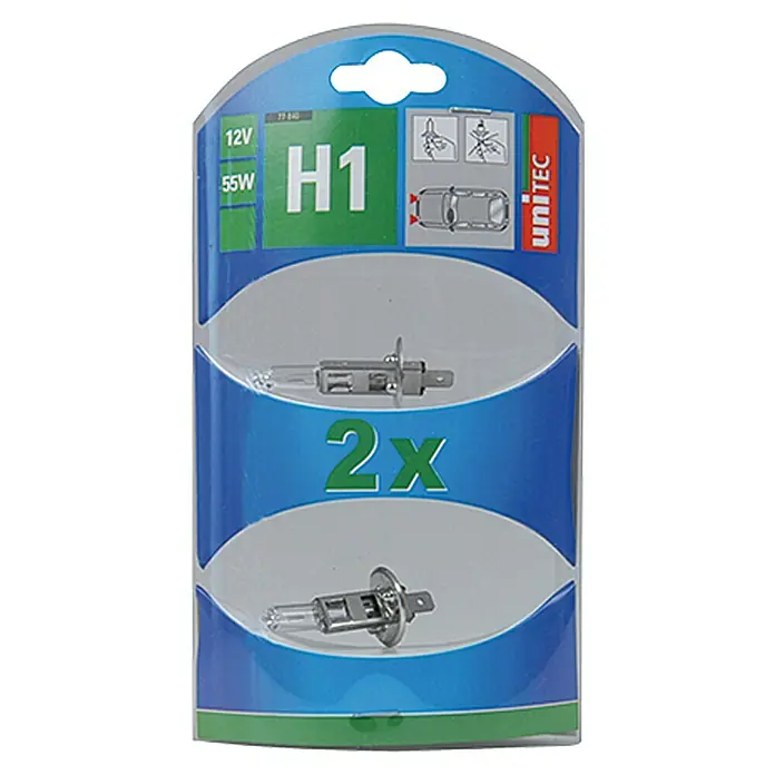 UniTEC Hauptscheinwerfer-Lampen - H1, 2 Stk. - Vorderansicht