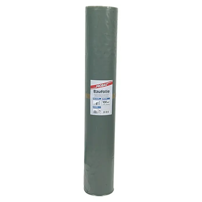 Probau Baufolie - 50 m x 2 m x 0,1 mm, Polyethylen, Transluzent - Vorderansicht
