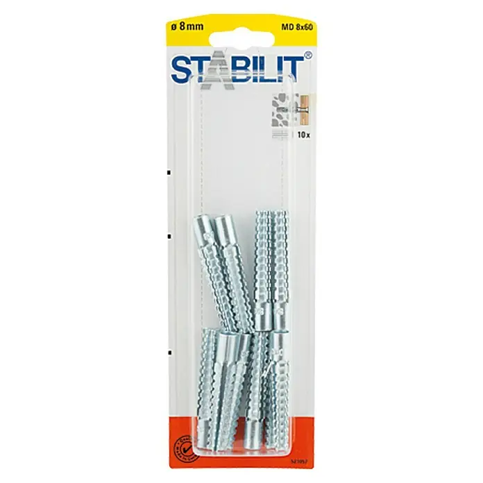 Stabilit Metalna univerzalna tipla - Promjer tiple: 8 mm, Duljina tiple: 60 mm, Prikladno za: Puni građevinski materijali i cigla, 10 kom - Pogled sprijeda