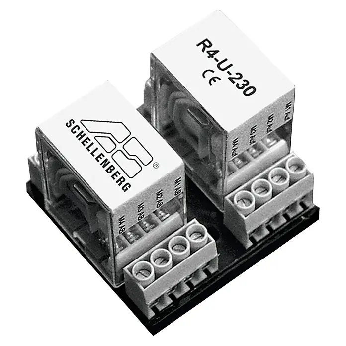 Schellenberg Relé de centralización - 42 x 55 x 50 mm, Apto para: Hasta 4 motores tubulares - Vista frontal